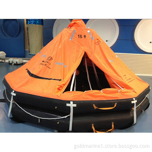Davit launched inflatable life raft
